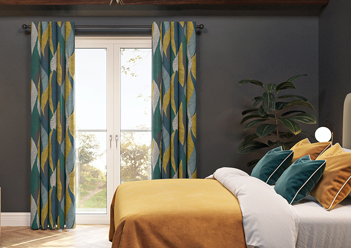 Anthurium, Teal - Made to Measure Curtains - Image 3